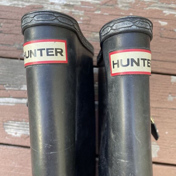 Hunter Original Tall Waterproof Rain Boot, Black Rubber, Womens Size 7‎ US *READ - Picture 3 of 10